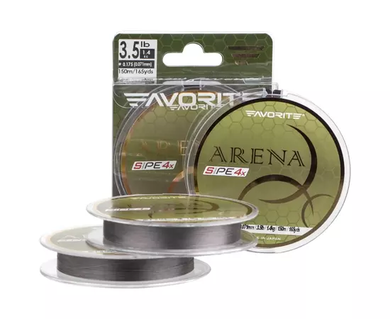 Шнур Favorite Arena PE 4x 150m 0.175/0.071mm 3.5lb/1.4kg Silver Gray (1693.10.88)