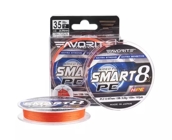 Шнур Favorite Smart PE 8x 150м 2.0/0.242mm 25lb/13.8kg Red Orange (1693.10.85)