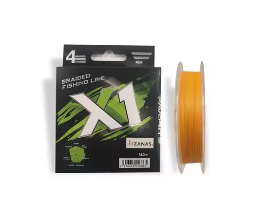 Шнур Favorite X1 PE 4x 150m 0.4/0.104mm 8lb/3.5kg Orange (1693.11.16)
