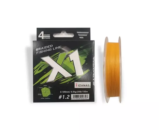 Шнур Favorite X1 PE 4x 150m 1.2/0.185mm 20lb/9.5kg Orange (1693.11.21)