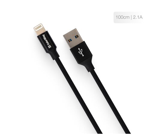 Дата кабель USB 2.0 AM to Lightning 1.0m black ColorWay (CW-CBUL004-BK), изображение 4 Дата кабель USB 2.0 AM to Lightning 1.0m black ColorWay (CW-CBUL004-BK), изображение 4