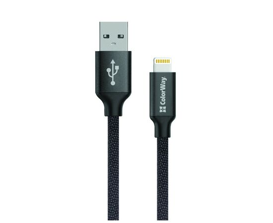 Дата кабель USB 2.0 AM to Lightning 1.0m black ColorWay (CW-CBUL004-BK)