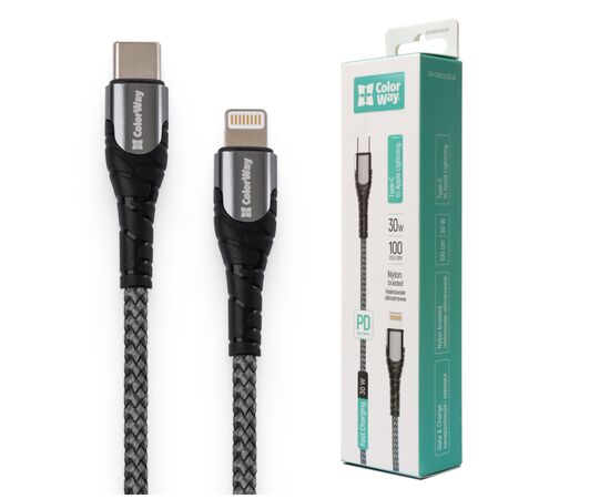 Дата кабель USB-C to Lightning 1.0m ColorWay (CW-CBPDCL033-GR), изображение 11 Дата кабель USB-C to Lightning 1.0m ColorWay (CW-CBPDCL033-GR), изображение 11