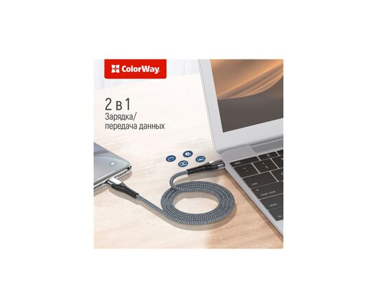 Дата кабель USB-C to Lightning 1.0m ColorWay (CW-CBPDCL033-GR), изображение 8 Дата кабель USB-C to Lightning 1.0m ColorWay (CW-CBPDCL033-GR), изображение 8