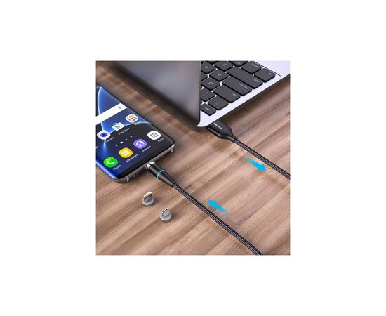 Дата кабель USB 2.0 AM to Lightning + Micro 5P + Type-C 1.0m Magnetic ColorWay (CW-CBUU038-BK), изображение 6 Дата кабель USB 2.0 AM to Lightning + Micro 5P + Type-C 1.0m Magnetic ColorWay (CW-CBUU038-BK), изображение 6