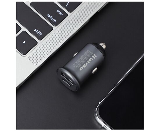 Зарядное устройство ColorWay 2USB Car (Type-C PD20W + USB QC3.0 ) (38W) Gray (CW-CHA029PD-GR), изображение 6 Зарядное устройство ColorWay 2USB Car (Type-C PD20W + USB QC3.0 ) (38W) Gray (CW-CHA029PD-GR), изображение 6
