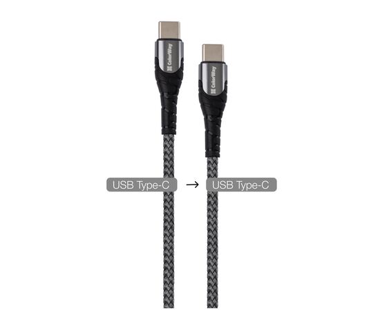 Дата кабель USB-C to USB-C 2.0m PD Fast Charging 65W 3A grey ColorWay (CW-CBPDCC039-GR), изображение 8 Дата кабель USB-C to USB-C 2.0m PD Fast Charging 65W 3A grey ColorWay (CW-CBPDCC039-GR), изображение 8
