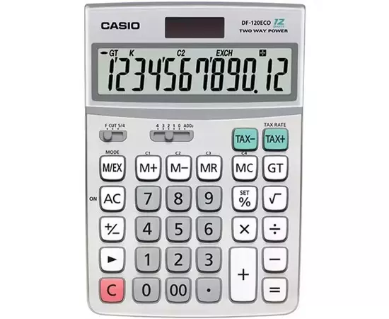 Калькулятор Casio DF-120ECO-W-EP, серый (CALC-CAS-DF-120ECO-W)