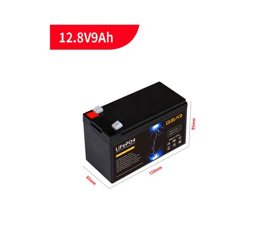 Батарея LiFePo4 GEAR 12.8V - 9Ah (GB-LiFePo4-12.8-9), изображение 2 Батарея LiFePo4 GEAR 12.8V - 9Ah (GB-LiFePo4-12.8-9), изображение 2