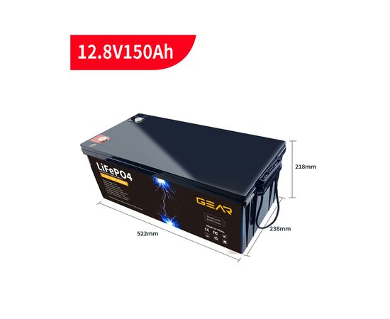 Батарея LiFePo4 GEAR 12.8V - 150Ah (GB-LiFePo4-12.8-150), изображение 2 Батарея LiFePo4 GEAR 12.8V - 150Ah (GB-LiFePo4-12.8-150), изображение 2