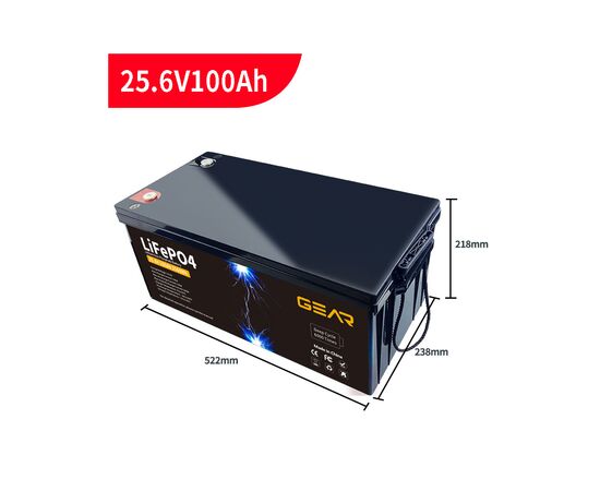 Батарея LiFePo4 GEAR 25.6V - 100Ah (GB-LiFePo4-25.6-100), изображение 2 Батарея LiFePo4 GEAR 25.6V - 100Ah (GB-LiFePo4-25.6-100), изображение 2