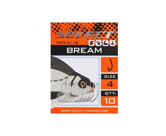 Крючок Select Bream 10 (10 шт/уп) (1870.51.13), изображение 2 Крючок Select Bream 10 (10 шт/уп) (1870.51.13), изображение 2