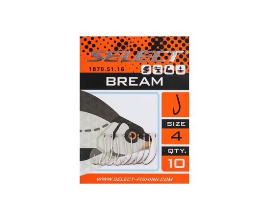 Крючок Select Bream 12 (10 шт/уп) (1870.51.12), изображение 2 Крючок Select Bream 12 (10 шт/уп) (1870.51.12), изображение 2