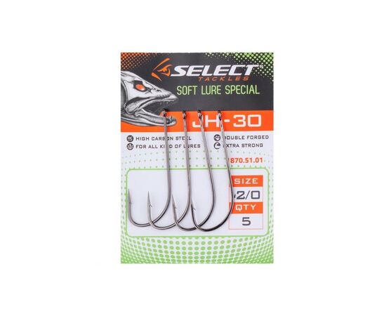 Крючок Select JH-30 1/0 (4 шт/уп) (1870.51.00), изображение 2 Крючок Select JH-30 1/0 (4 шт/уп) (1870.51.00), изображение 2
