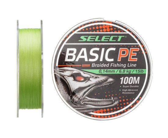 Шнур Select Basic PE 100m Light Green 0.14mm 15lb/6.8kg (1870.27.49)