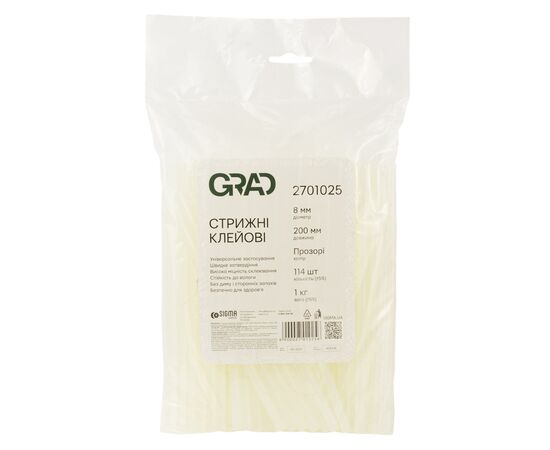 Клейові стержні Grad 8×200мм 1кг прозорі (2701025)