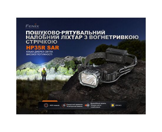 Фонарь Fenix HP35R SAR з вогнетривкою пов'язкою (HP35RSAR), изображение 12 Фонарь Fenix HP35R SAR з вогнетривкою пов'язкою (HP35RSAR), изображение 12