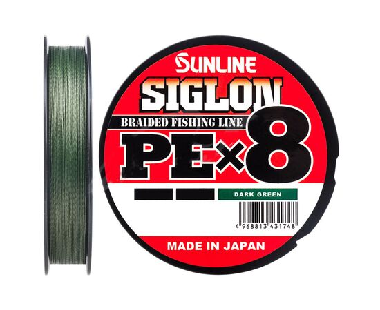 Шнур Sunline Siglon PE х8 300m 5.0/0.382mm 80lb/35.0kg Dark Green (1658.10.50)