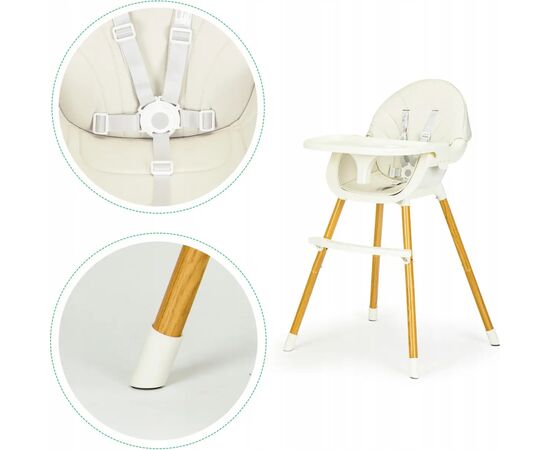 Стульчик для кормления Ecotoys 2 в 1 SMART Beige (HA-004 BEIGE), изображение 6 Стульчик для кормления Ecotoys 2 в 1 SMART Beige (HA-004 BEIGE), изображение 6