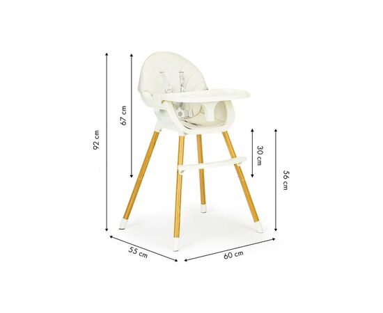 Стульчик для кормления Ecotoys 2 в 1 SMART Beige (HA-004 BEIGE), изображение 7 Стульчик для кормления Ecotoys 2 в 1 SMART Beige (HA-004 BEIGE), изображение 7