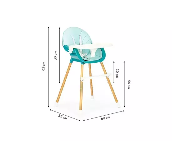 Стульчик для кормления Ecotoys 2 в 1 SMART Blue (HA-004 BLUE), изображение 8 Стульчик для кормления Ecotoys 2 в 1 SMART Blue (HA-004 BLUE), изображение 8
