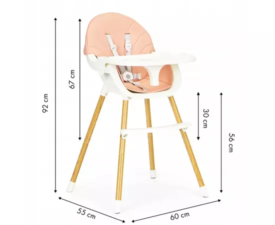 Стульчик для кормления Ecotoys 2 в 1 SMART Pink (HA-004 PINK), изображение 7