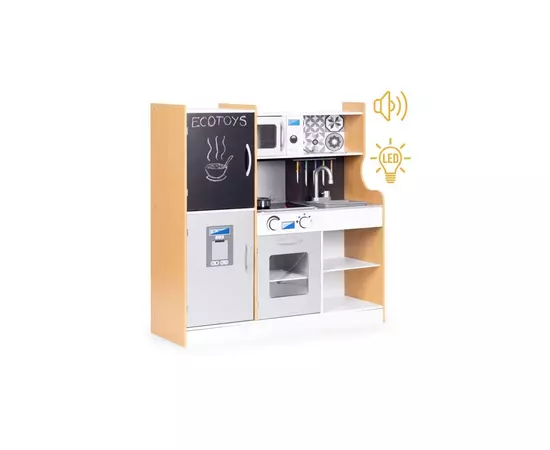 Игровой набор Ecotoys деревянная детская кухня MOOD со звуковыми и световыми эффектами (TL053001)