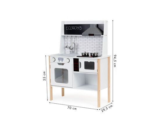 Игровой набор Ecotoys деревянная игровая кухня STYLE со звуковыми и световыми эффектами (PLK537), изображение 2 Игровой набор Ecotoys деревянная игровая кухня STYLE со звуковыми и световыми эффектами (PLK537), изображение 2