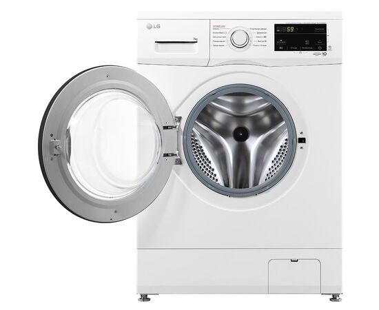 Стиральная машина LG фронтальна, 7кг, 1200, A+++, 44см, дисплей, пара, інвертор, біл (F2J3HS8W), изображение 2 Стиральная машина LG фронтальна, 7кг, 1200, A+++, 44см, дисплей, пара, інвертор, біл (F2J3HS8W), изображение 2