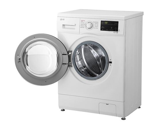 Стиральная машина LG фронтальна, 7кг, 1200, A+++, 44см, дисплей, пара, інвертор, біл (F2J3HS8W), изображение 3 Стиральная машина LG фронтальна, 7кг, 1200, A+++, 44см, дисплей, пара, інвертор, біл (F2J3HS8W), изображение 3