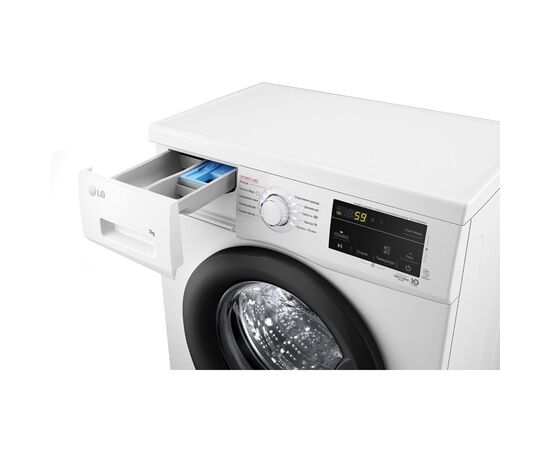 Стиральная машина LG фронтальна, 7кг, 1200, A+++, 44см, дисплей, пара, інвертор, біл (F2J3HS8W), изображение 9 Стиральная машина LG фронтальна, 7кг, 1200, A+++, 44см, дисплей, пара, інвертор, біл (F2J3HS8W), изображение 9