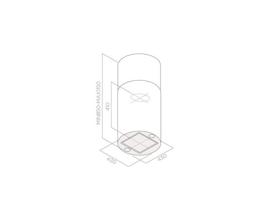 Вытяжка кухонная Elica TUBE PRO ISLAND BL MAT/A/43, изображение 2 Вытяжка кухонная Elica TUBE PRO ISLAND BL MAT/A/43, изображение 2