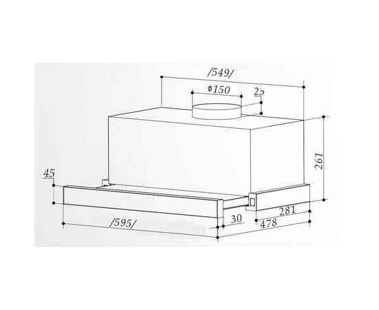 Вытяжка кухонная Interline SHARK PLUS BL/S A/60, изображение 6