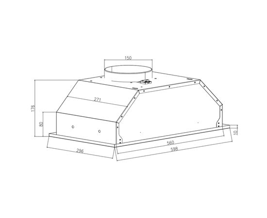 Вытяжка кухонная Interline BLOW S BL A/60/PB, изображение 2 Вытяжка кухонная Interline BLOW S BL A/60/PB, изображение 2
