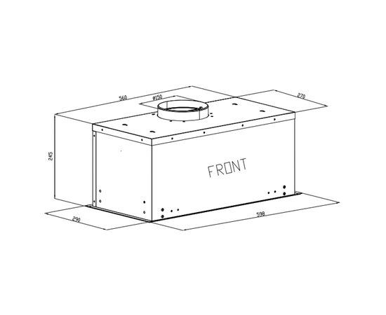 Вытяжка кухонная Interline LINE S BL A/60 GL/PB, изображение 2