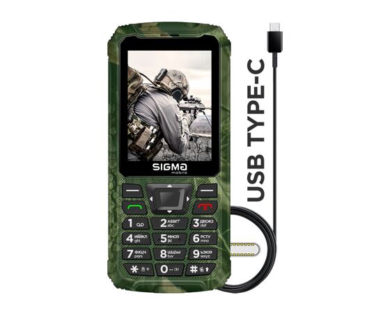 Мобильный телефон Sigma X-treme PR68 Type-C Khaki (4827798122426), изображение 2 Мобильный телефон Sigma X-treme PR68 Type-C Khaki (4827798122426), изображение 2