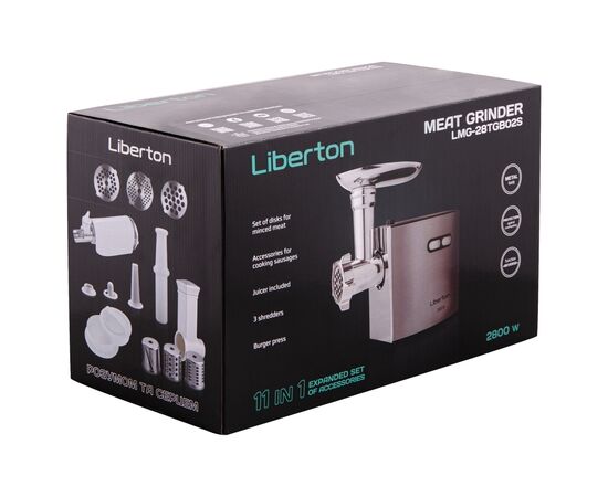 Мясорубка Liberton LMG-28TGB02S, изображение 7 Мясорубка Liberton LMG-28TGB02S, изображение 7
