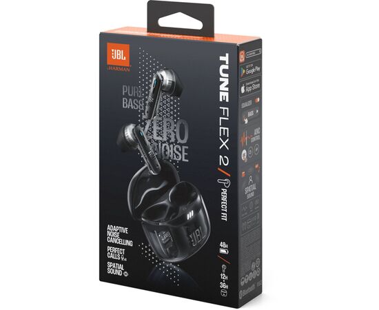 Навушники JBL Tune Flex 2 Ghost Black (JBLTFLEX2GBLK), зображення 11 Навушники JBL Tune Flex 2 Ghost Black (JBLTFLEX2GBLK), зображення 11