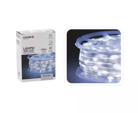 Гирлянда Chomik Струна На катушке 49.9+3 м 500 LED Холодный белый (5900779880122), изображение 4 Гирлянда Chomik Струна На катушке 49.9+3 м 500 LED Холодный белый (5900779880122), изображение 4