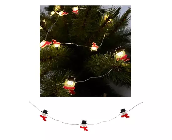 Гирлянда Chomik Струна Снеговик 2.2 м 20 LED Теплый белый (5900779880207), изображение 2 Гирлянда Chomik Струна Снеговик 2.2 м 20 LED Теплый белый (5900779880207), изображение 2