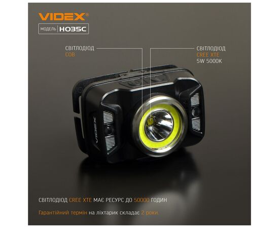 Фонарь Videx 410Lm 5000K (VLF-H035C), изображение 4 Фонарь Videx 410Lm 5000K (VLF-H035C), изображение 4