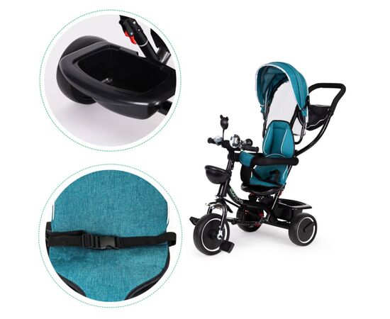 Детский велосипед Ecotoys Comfort С поворотным сиденьем Green Blue (JM-066-9 GREEN/BLUE), изображение 5
