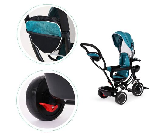 Детский велосипед Ecotoys Comfort С поворотным сиденьем Green Blue (JM-066-9 GREEN/BLUE), изображение 6