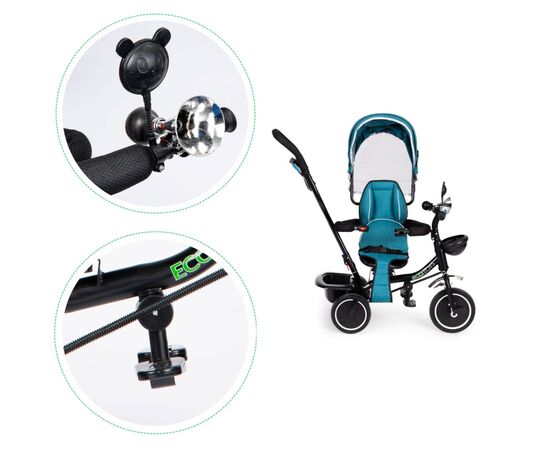 Детский велосипед Ecotoys Comfort С поворотным сиденьем Green Blue (JM-066-9 GREEN/BLUE), изображение 7