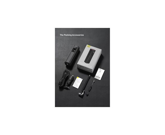 Автомобильный компрессор Baseus Super Mini Inflator Pump Black (CRCQ000001), изображение 10 Автомобильный компрессор Baseus Super Mini Inflator Pump Black (CRCQ000001), изображение 10