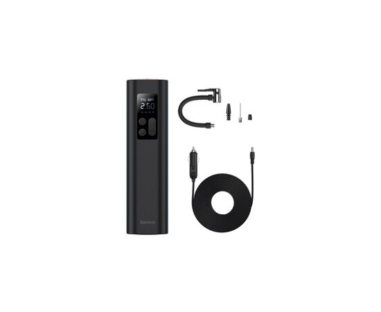 Автомобильный компрессор Baseus Super Mini Inflator Pump Black (CRCQ000001), изображение 6 Автомобильный компрессор Baseus Super Mini Inflator Pump Black (CRCQ000001), изображение 6