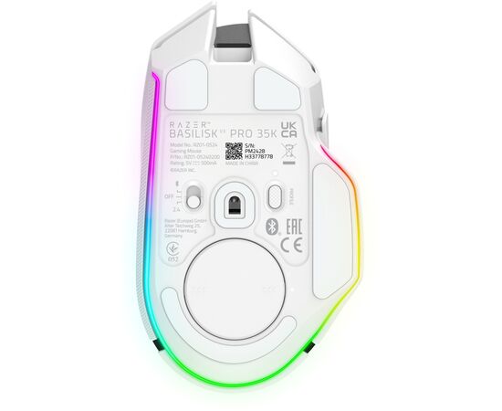 Мышка Razer Basilisk V3 Pro 35K Wireless/Bluetooth White (RZ01-05240200-R3G1), изображение 7 Мышка Razer Basilisk V3 Pro 35K Wireless/Bluetooth White (RZ01-05240200-R3G1), изображение 7