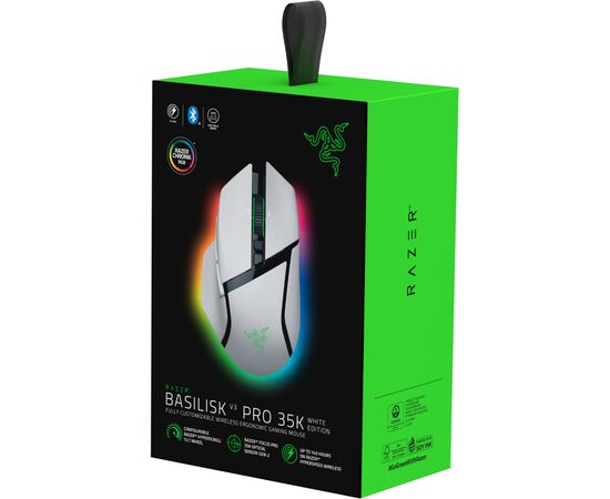 Мышка Razer Basilisk V3 Pro 35K Wireless/Bluetooth White (RZ01-05240200-R3G1), изображение 8 Мышка Razer Basilisk V3 Pro 35K Wireless/Bluetooth White (RZ01-05240200-R3G1), изображение 8