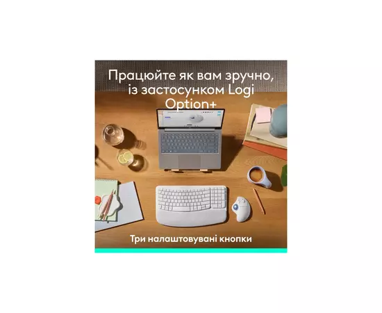Мышка Logitech Ergo M575S Wireless Trackball Off-white (910-007030), изображение 5 Мышка Logitech Ergo M575S Wireless Trackball Off-white (910-007030), изображение 5