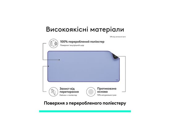Коврик для мышки Logitech Desk Mat Studio Series Lilac (956-000149), изображение 8 Коврик для мышки Logitech Desk Mat Studio Series Lilac (956-000149), изображение 8